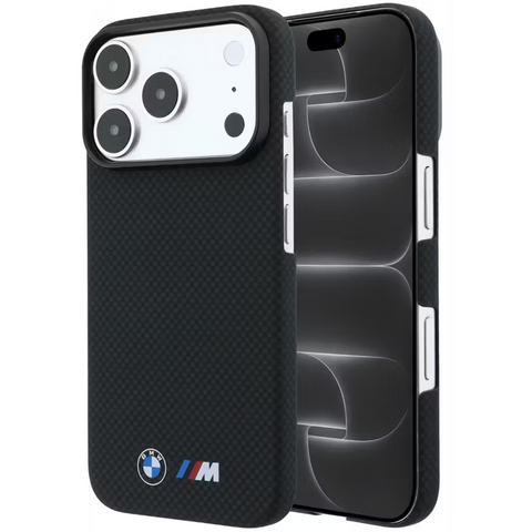 BMW Magsafe Real Kevlar Hard Case With Printed Logos – iPhone 18 Pro / 17 Pro - Black