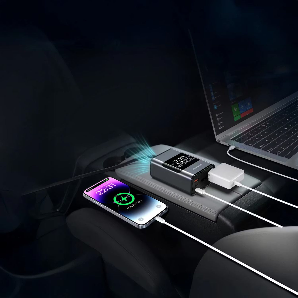 Porodo Universal AC Car Power Inverter - W Stooore