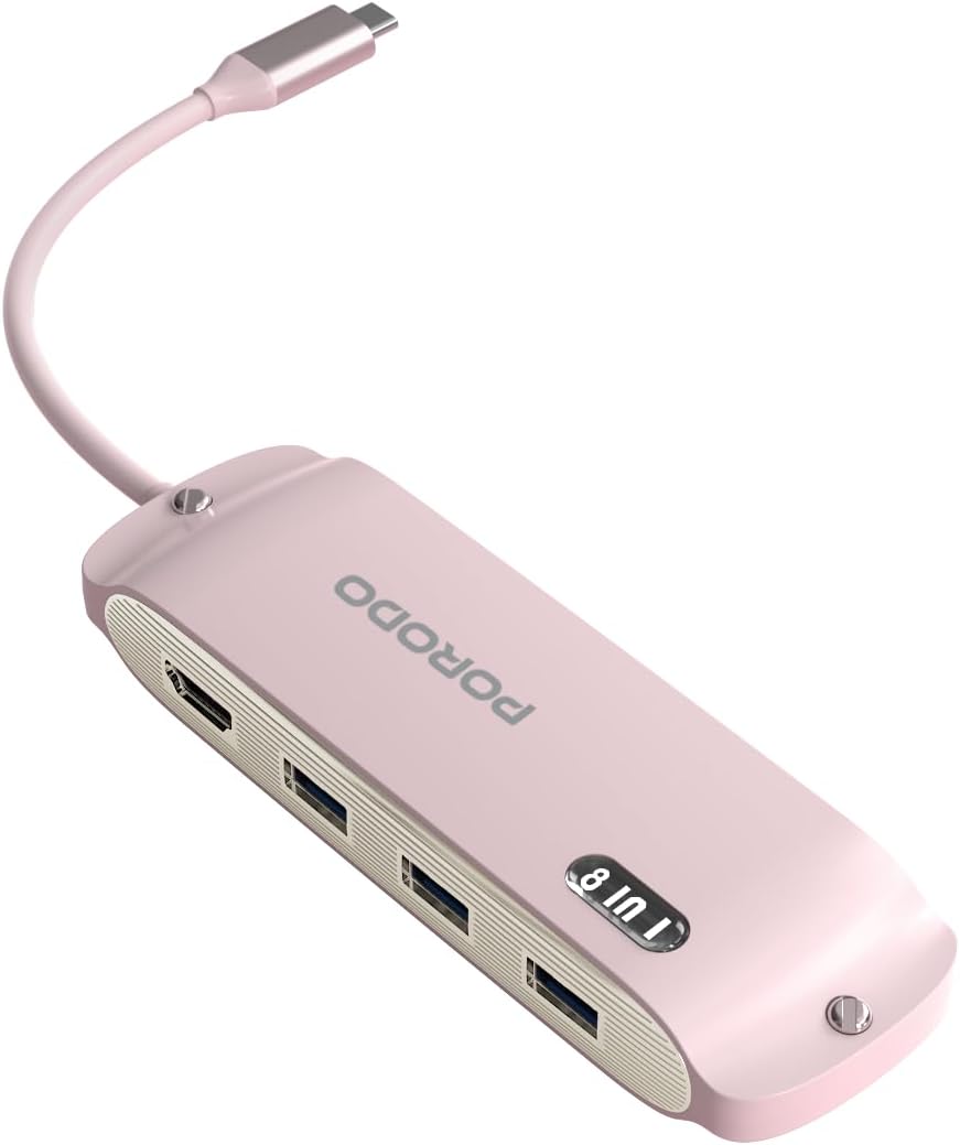 موزع منافذ USB-C متعدد من بورودو مالون - وردي