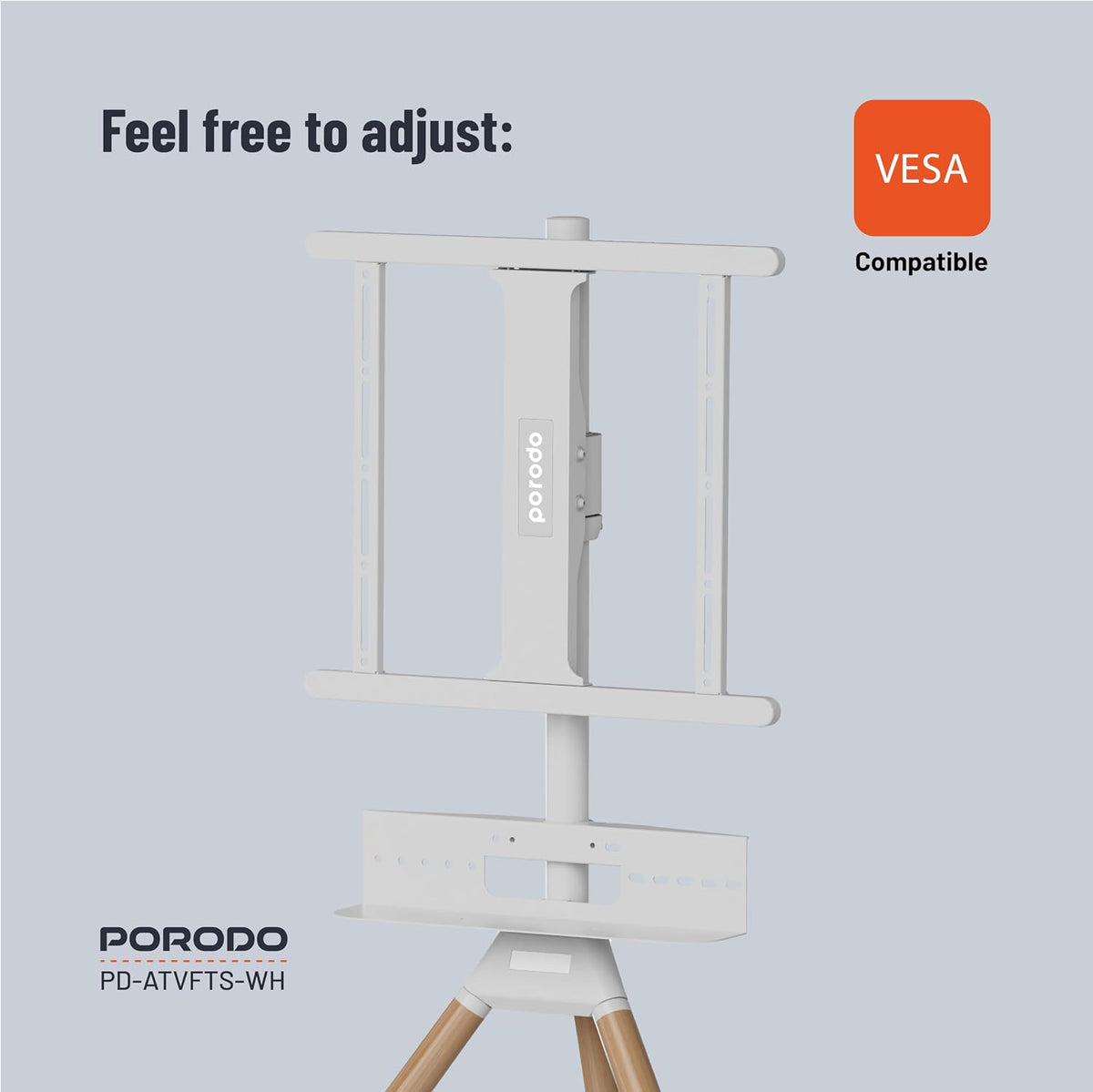 Porodo TV Stand Wooden Tripod - W Stooore