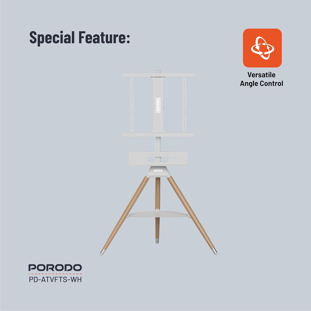 Porodo TV Stand Wooden Tripod - W Stooore