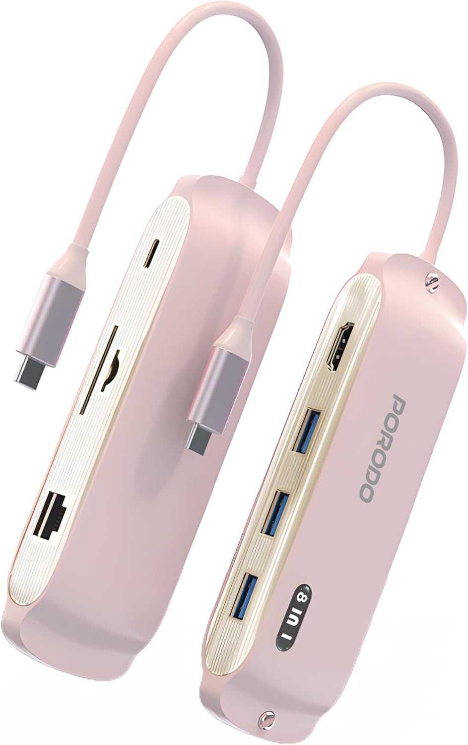 موزع منافذ USB-C متعدد من بورودو مالون - وردي