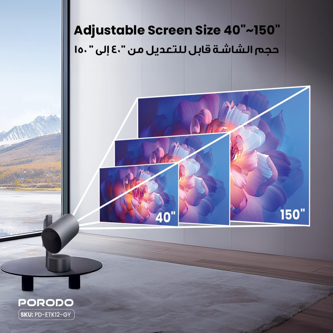 Porodo Premiere Full Hd Smart Projector Auto Focus & Keystone - W Stooore