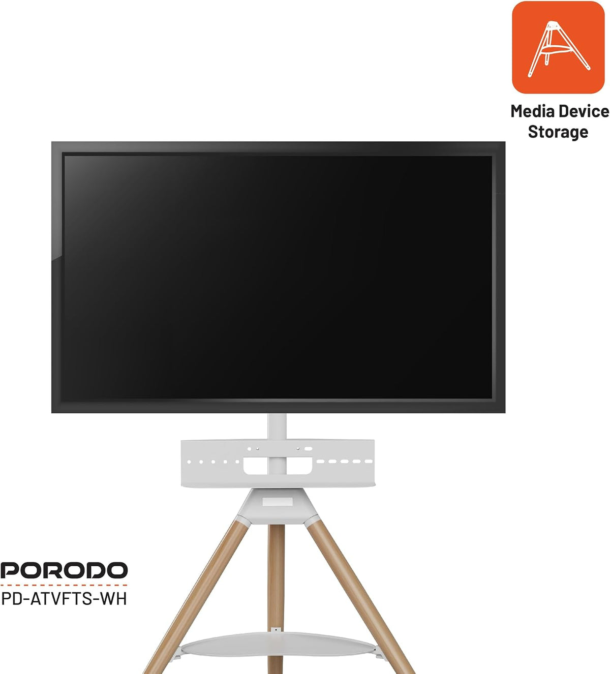 Porodo TV Stand Wooden Tripod - W Stooore