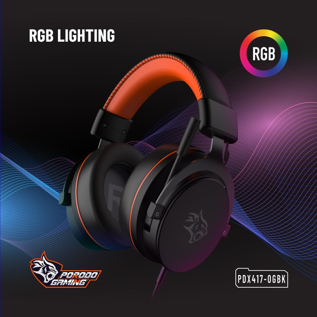Porodo Gaming 7.1 Surround Gaming Headset Soft Breathable Ear Pads - W Stooore