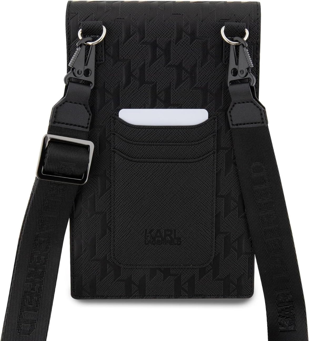 Karl Lagerfeld Saffiano Mono Ikonik Wallet - Black