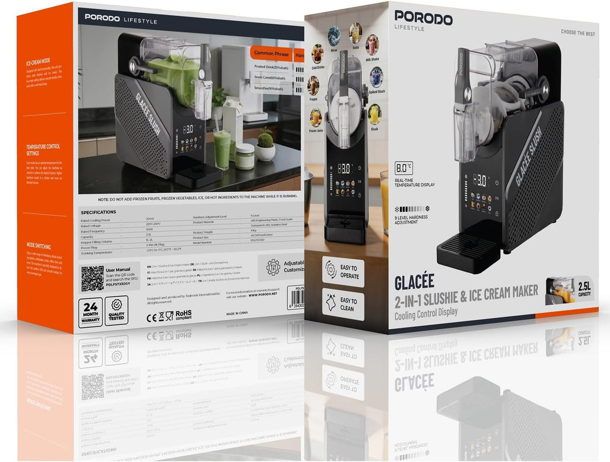 Porodo Lifestyle GLACÉE 2-in-1 Slushie & Ice Cream Maker - W Stooore