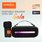 Porodo Soundtec 24W Speaker with Dual Wireless Microphone - W Stooore