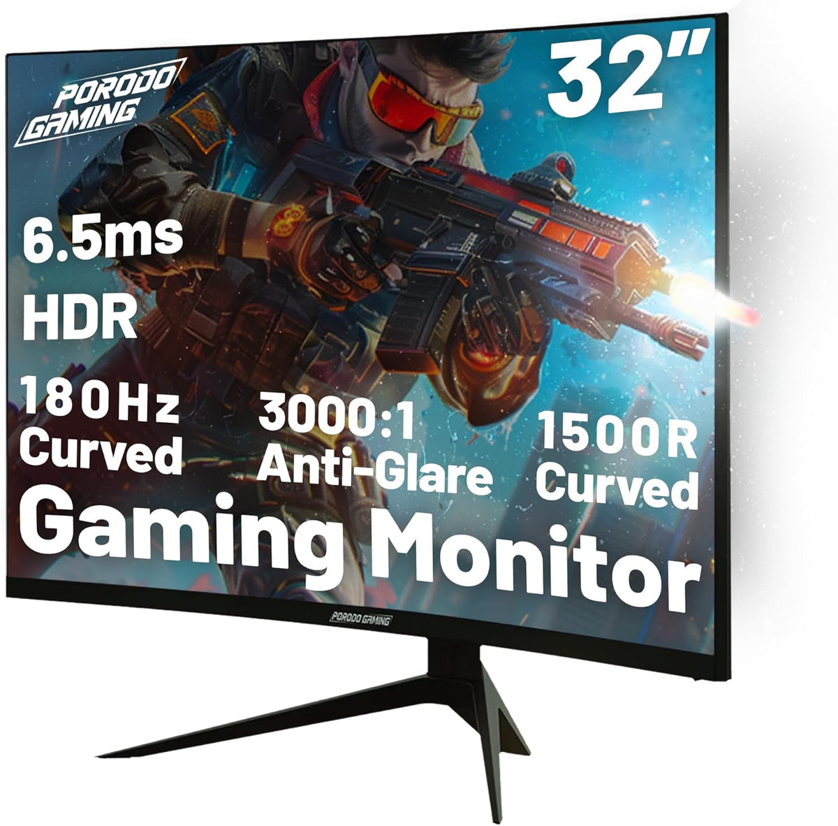 Porodo Gaming 180Hz Gaming Monitor Wide-Curved QHD Monitor 32" - W Stooore