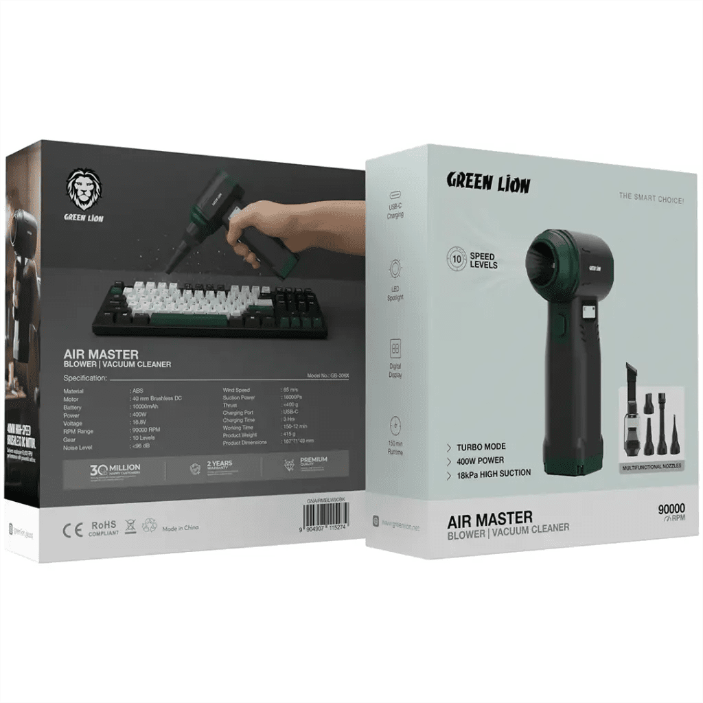 Green AIR MASTER Blower & Vacuum Cleaner 90000RPM - W Stooore