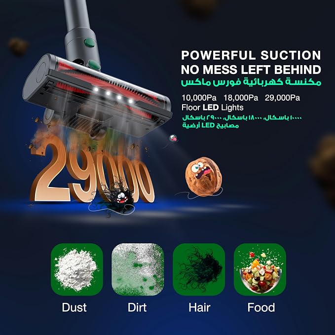 Green Lion Force Max Vacuum Cleaner Cordless 400W 29000Pa - W Stooore