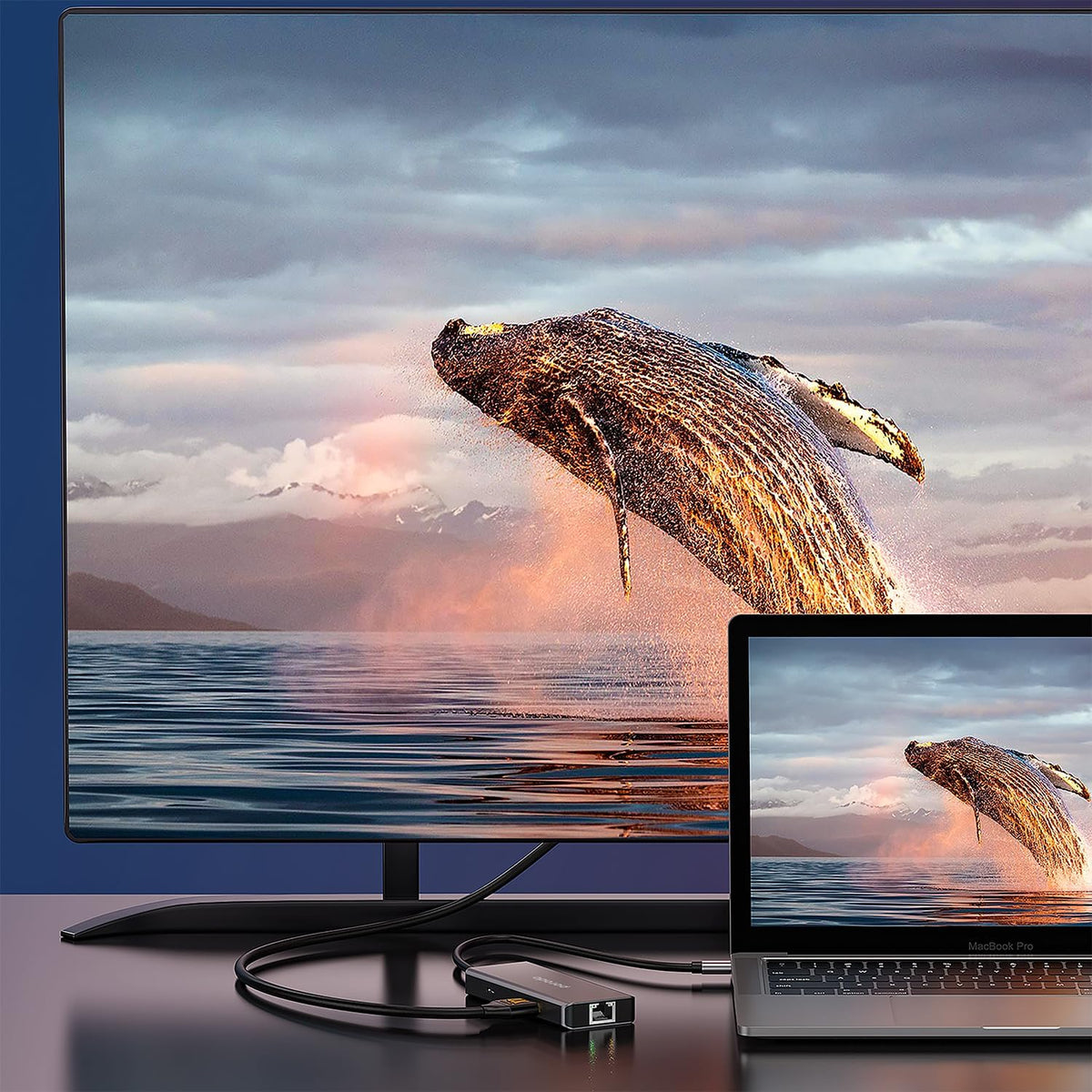 موزع بوردو 9 في 1 بمنفذ HDMI وإيثرنت وUSB-C - رمادي