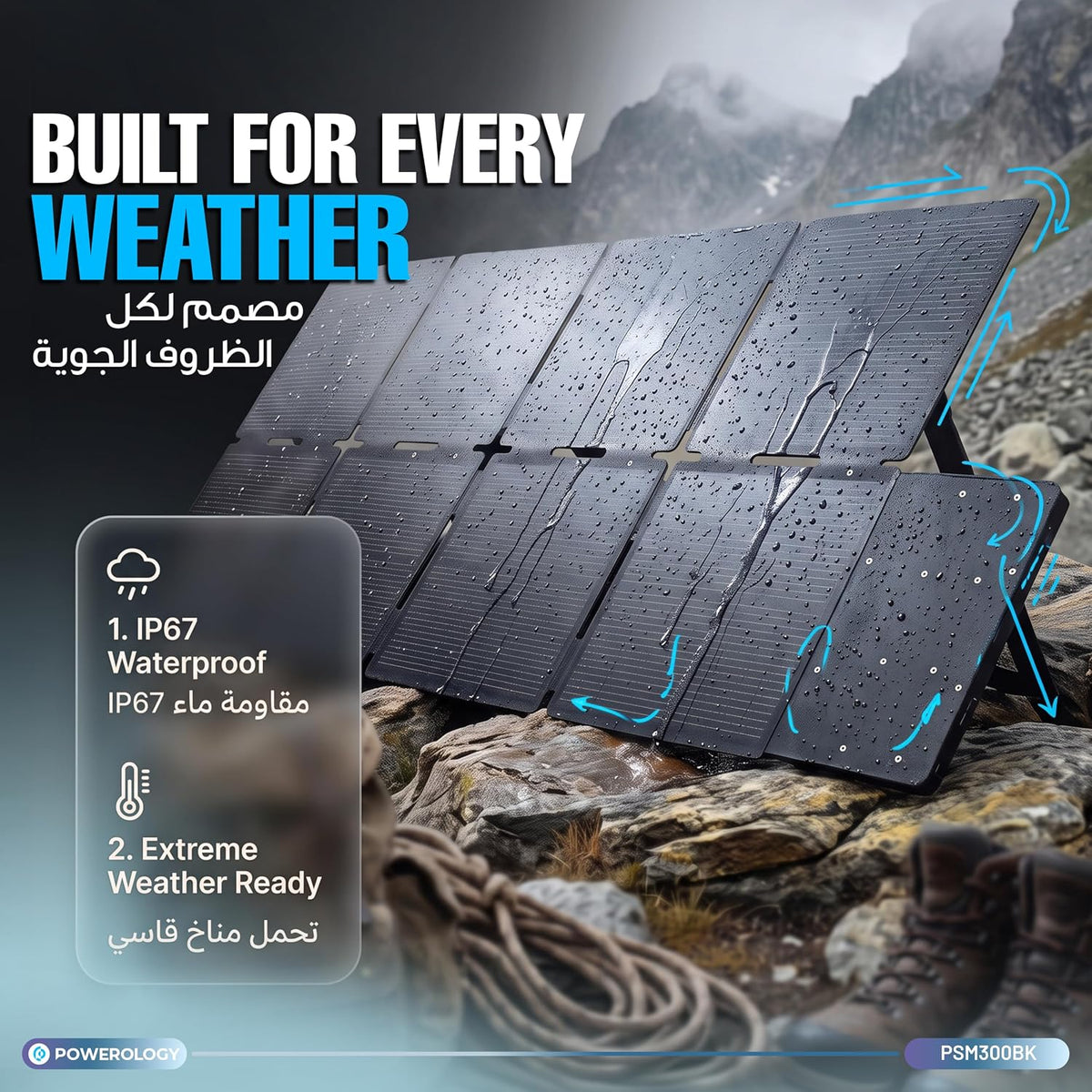 Powerology Helios Flex 300W TOPCon Folding Solar Panel - W Stooore