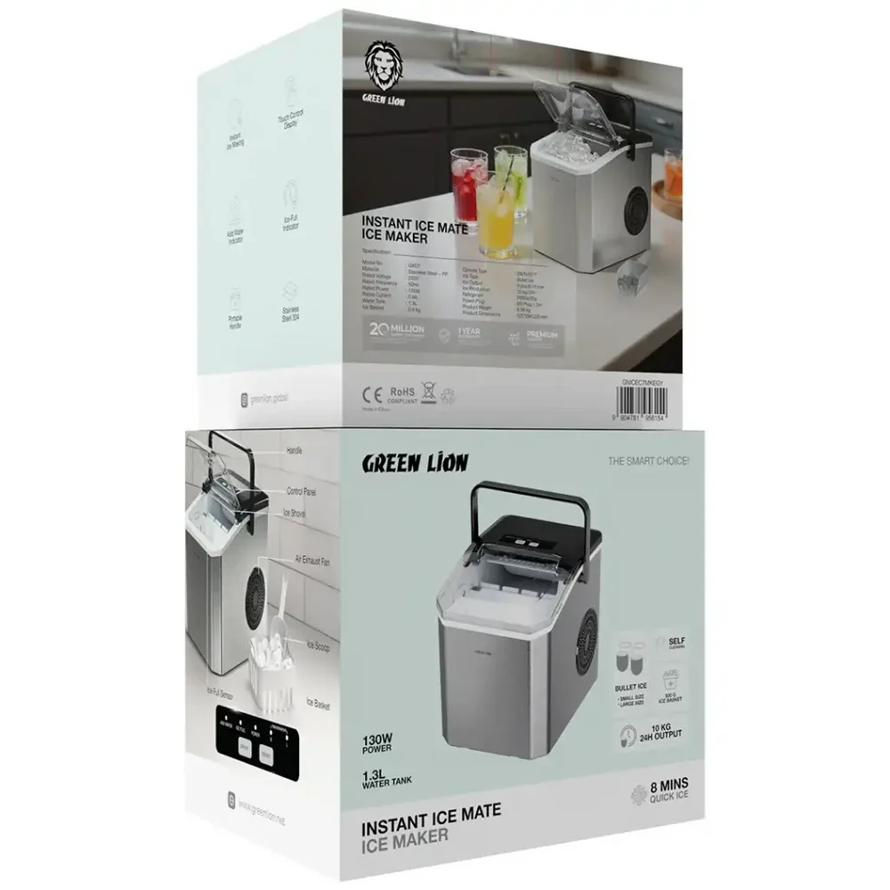 Green Lion Instant Ice Mate Ice Maker 130W 1.5L - W Stooore