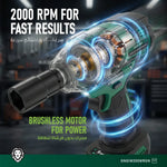Green Lion GIW-200 Cordless Impact Wrench with Torque 20V 2*4.0Ah Battery - W Stooore