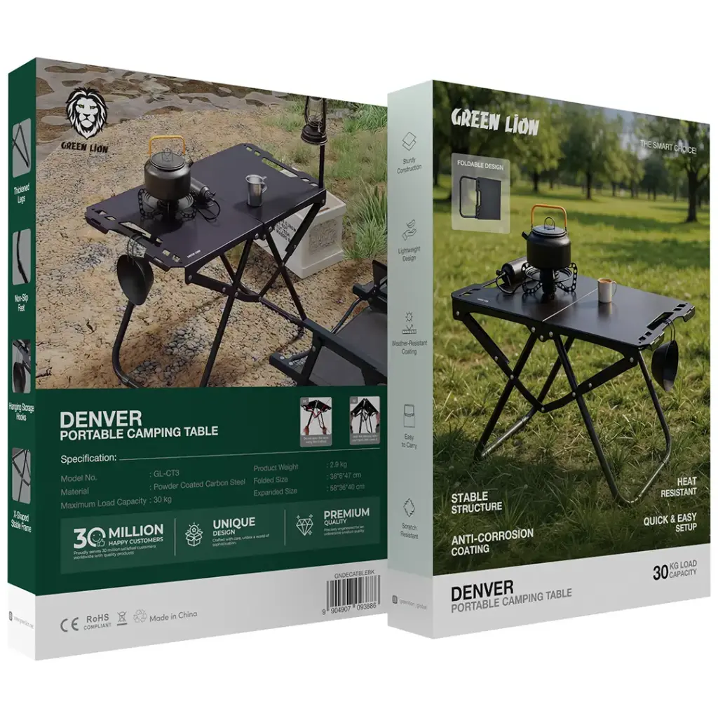 Green Lion Denver Portable Camping Table - W Stooore