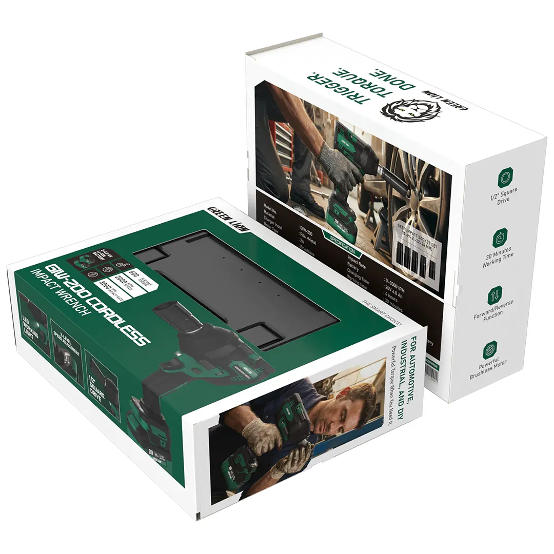 Green Lion GIW-200 Cordless Impact Wrench with Torque 20V 2*4.0Ah Battery - W Stooore