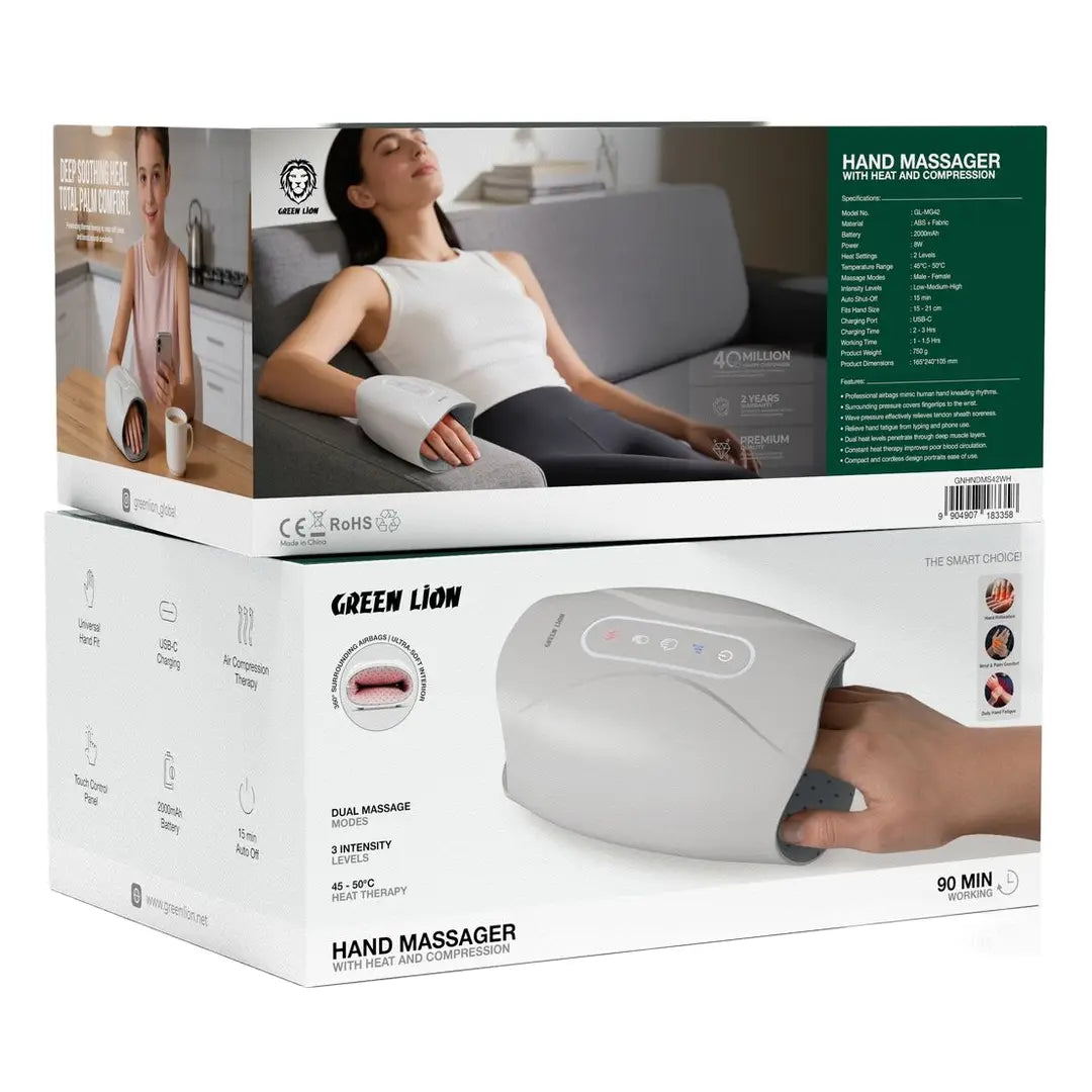 Green Lion Hand Massager with Heat and Compression - W Stooore