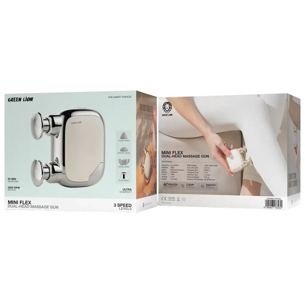 Green Lion Mini Flex Dual-Head Massage Gun 3000 RPM - W Stooore