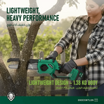 Green Lion GES-8 Brushless Cordless Chainsaw - 8" Bar Length - 2*21V 3.0Ah Battery - W Stooore