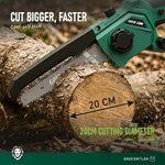 Green Lion GES-8 Brushless Cordless Chainsaw - 8" Bar Length - 2*21V 3.0Ah Battery - W Stooore