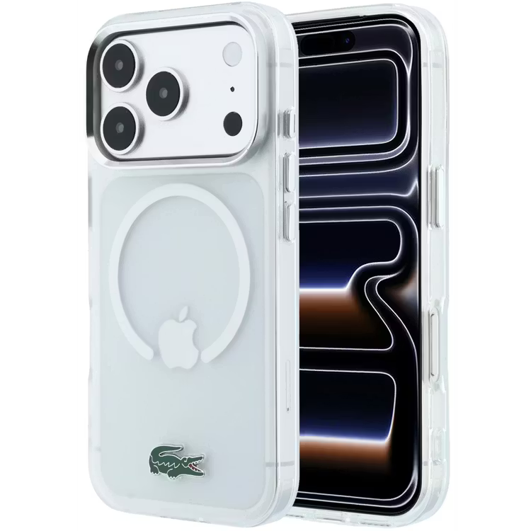 Lacoste Magsafe IML Shockproof Hard Case – iPhone 18 pro max / iPhone 17 pro max - Silver