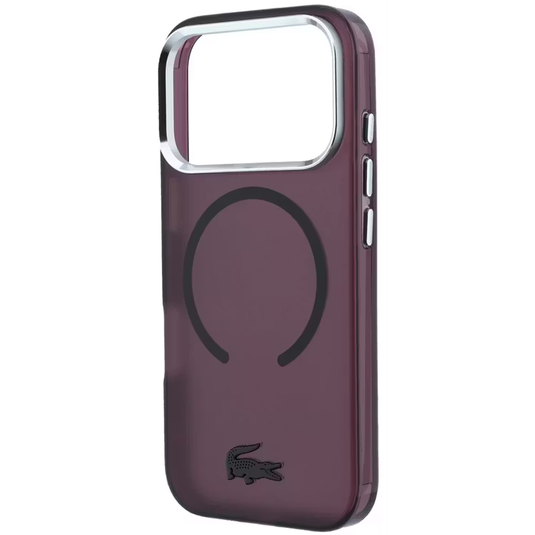 Lacoste Magsafe IML Matte Frosted Finish Hard Case – iPhone 18 pro max / iPhone 17 pro max - Burgundy