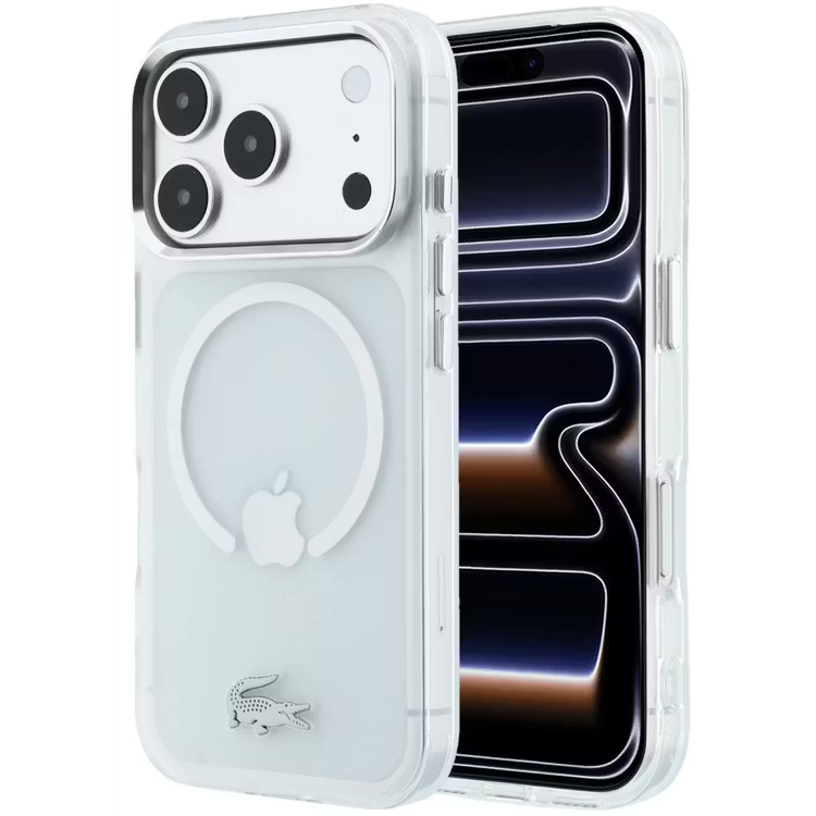 Lacoste Magsafe IML Matte Frosted Finish Hard Case – iPhone 18 pro / iPhone 17 pro - Transparent White