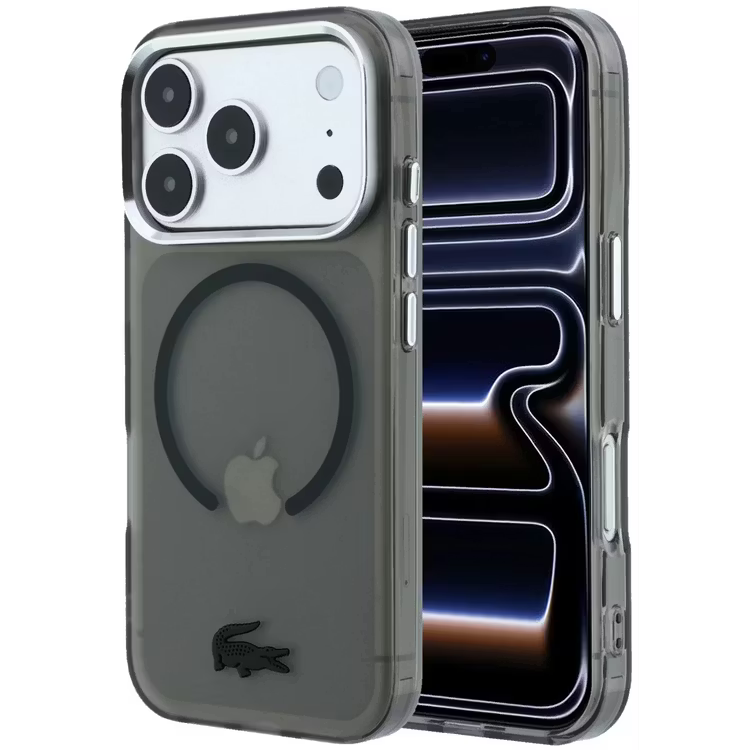 Lacoste Magsafe IML Matte Frosted Finish Hard Case – iPhone 18 pro / iPhone 17 pro - Smoke Black
