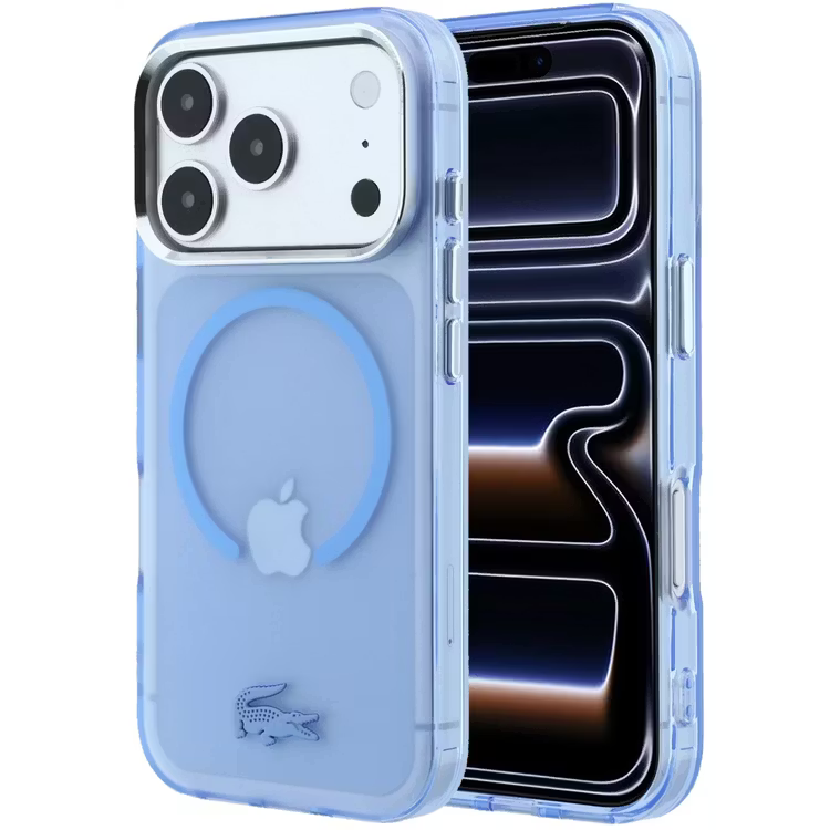 Lacoste Magsafe IML Matte Frosted Finish Hard Case – iPhone 18 pro max / iPhone 17 pro max - Light Blue