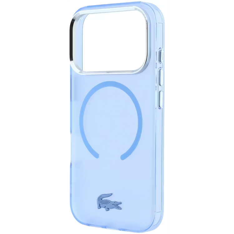 Lacoste Magsafe IML Matte Frosted Finish Hard Case – iPhone 18 pro max / iPhone 17 pro max - Light Blue