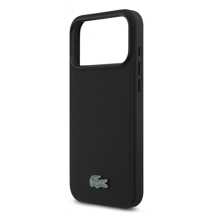 Lacoste Magsafe Petit Pique Hard Case With Lacquer Metal Logo – IPHONE 18 PRO MAX - Black