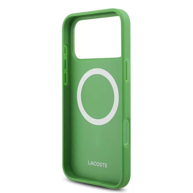 Lacoste Magsafe Petit Pique Hard Case With Lacquer Metal Logo – IPHONE 18 PRO - Green