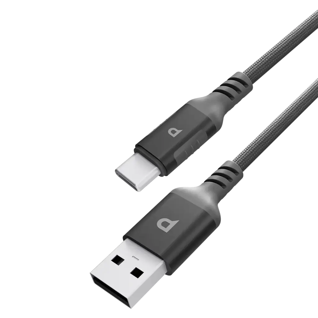 كابل باورولوجي باور سينك ويف USB-A إلى USB-C بطول 2 متر، يدعم تقنية PD بقدرة 20 واط - رمادي