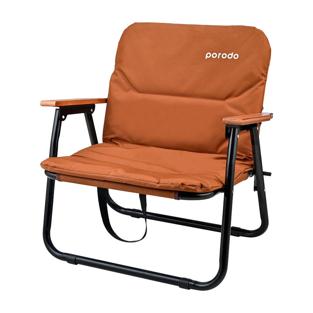 Porodo Lifestyle Outdoor Folding Cushioned Chair - Brown