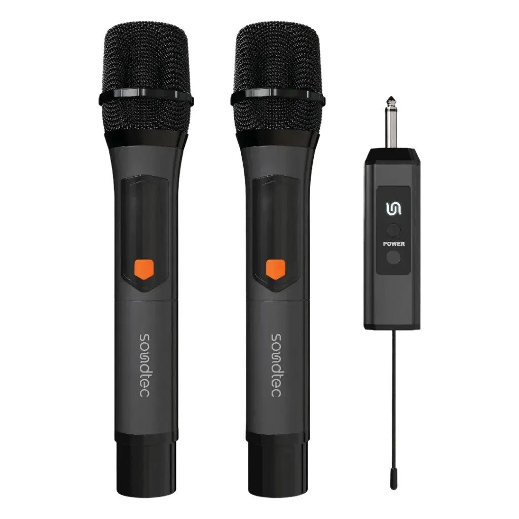Porodo Soundtec Duo Mic Aluminum Rechargeable Wireless Microphone - W Stooore