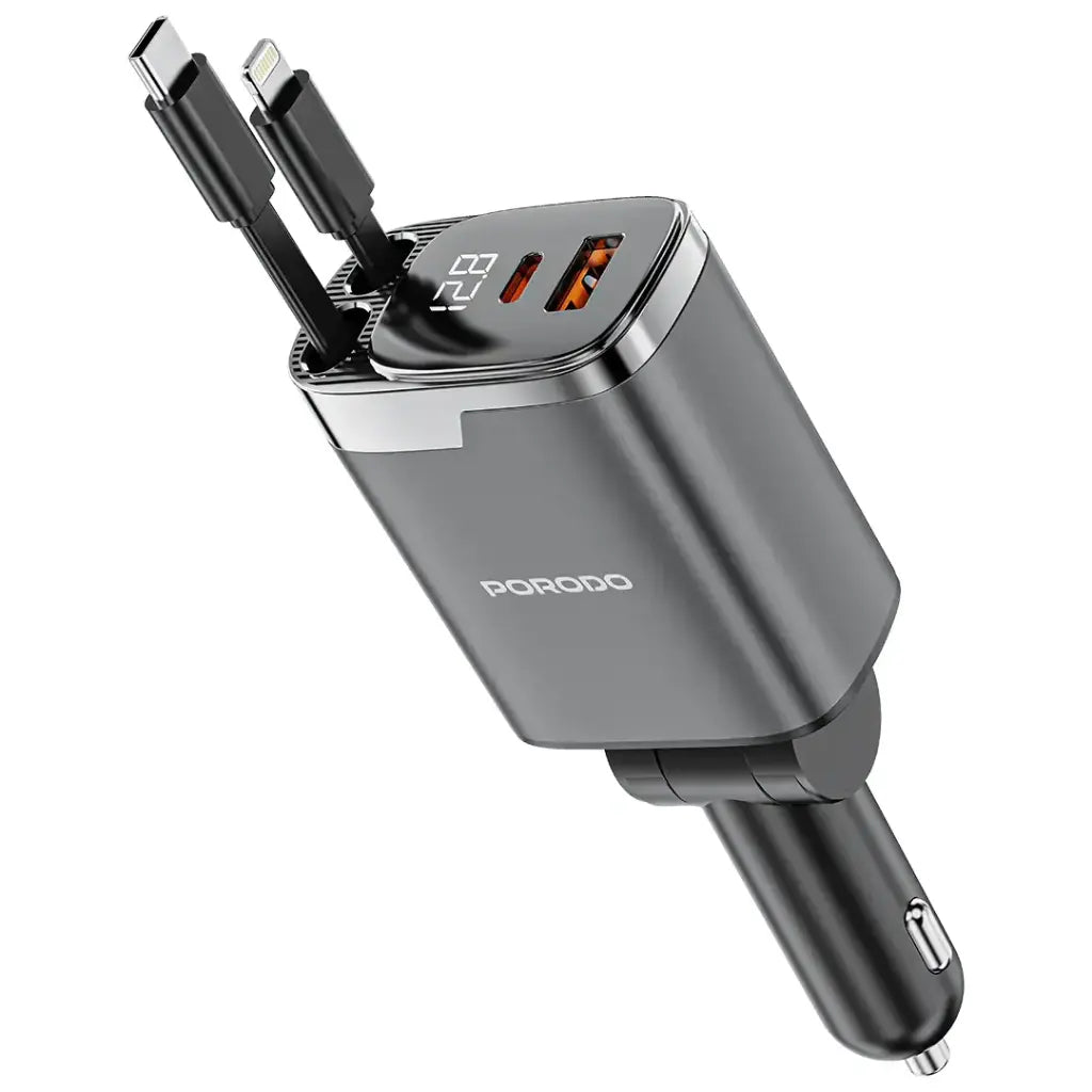 Porodo 111W Car Charger Lightning & Type-C - W Stooore