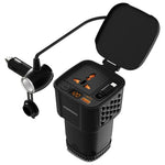 Porodo DriveStation 200W Car Power Inverter with Real-Time Voltage Display - W Stooore