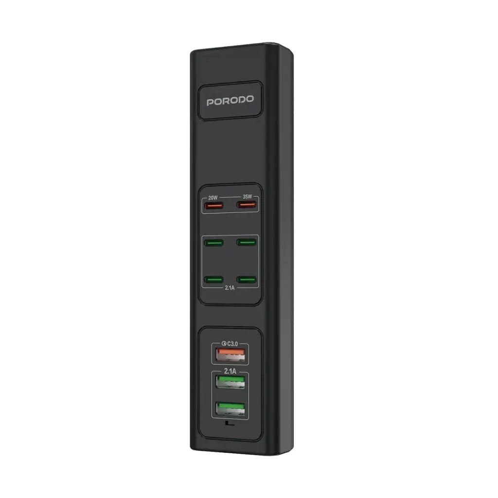 موزع شحن بـمنافذ USB متعددة بقدرة 85 واط من بورودو - أسود
