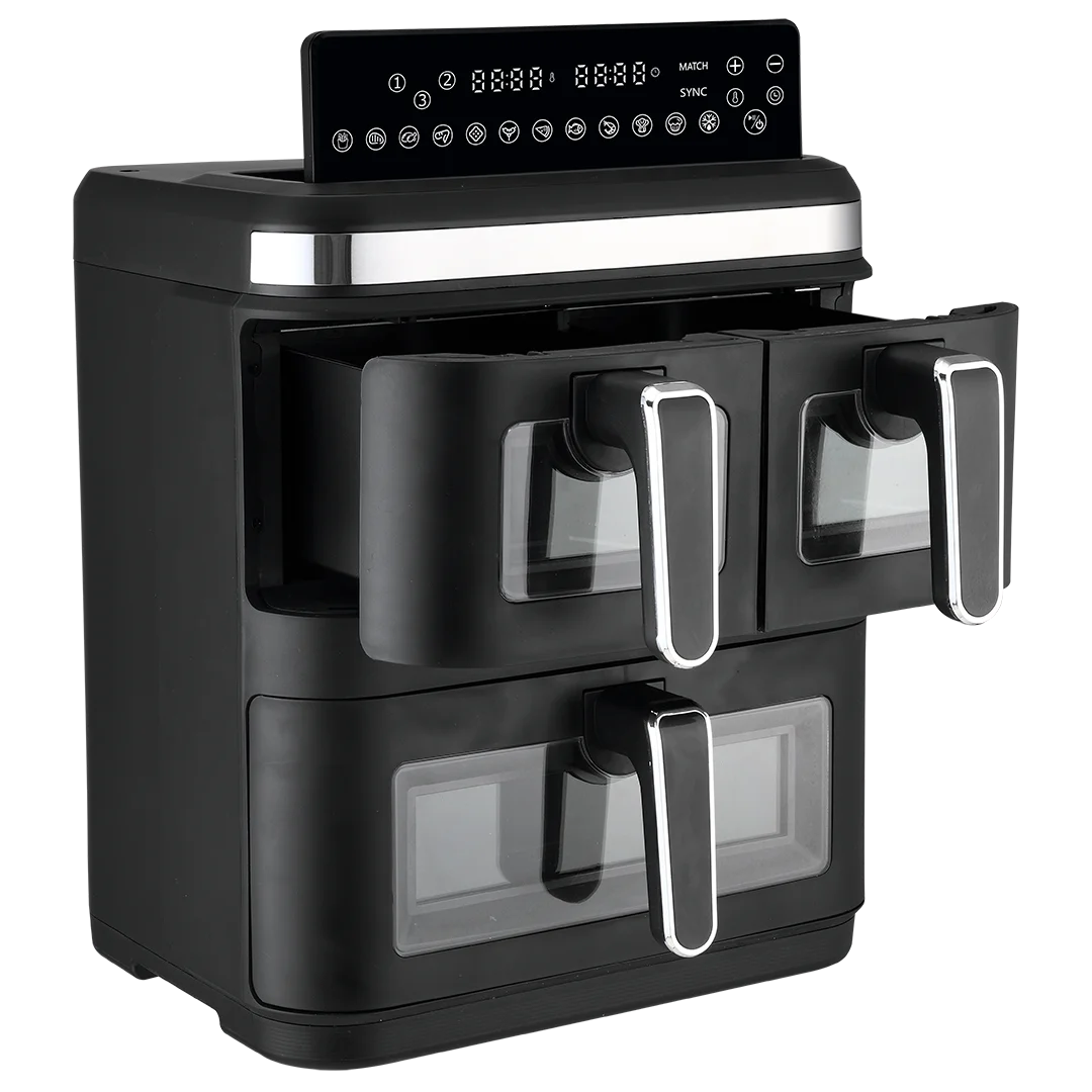 Porodo Lifestyle Crispio Triple Basket Non-Stick Air Fryer - W Stooore