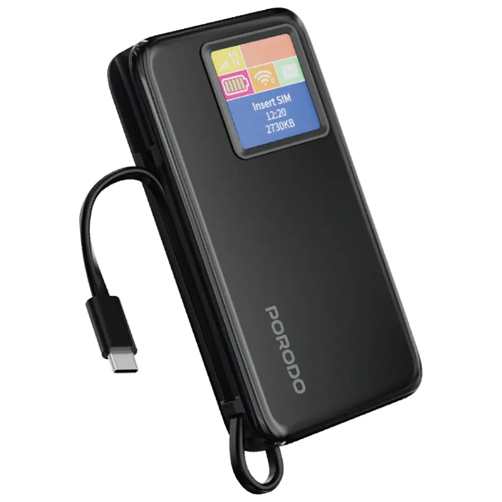 Porodo 4G LTE | WIFI 6 Pocket Router and 10000mAh Power Bank - W Stooore