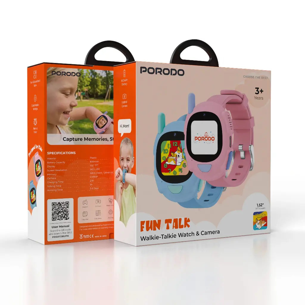 Porodo Fun Talk Walkie-Talkie Watch & Camera - W Stooore