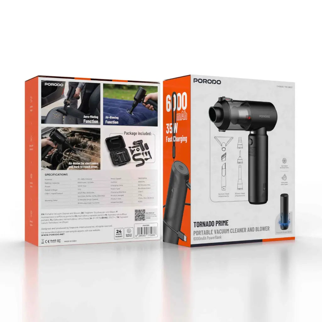 Porodo Tornado Prime Portable Vacuum Cleaner And Blower - W Stooore