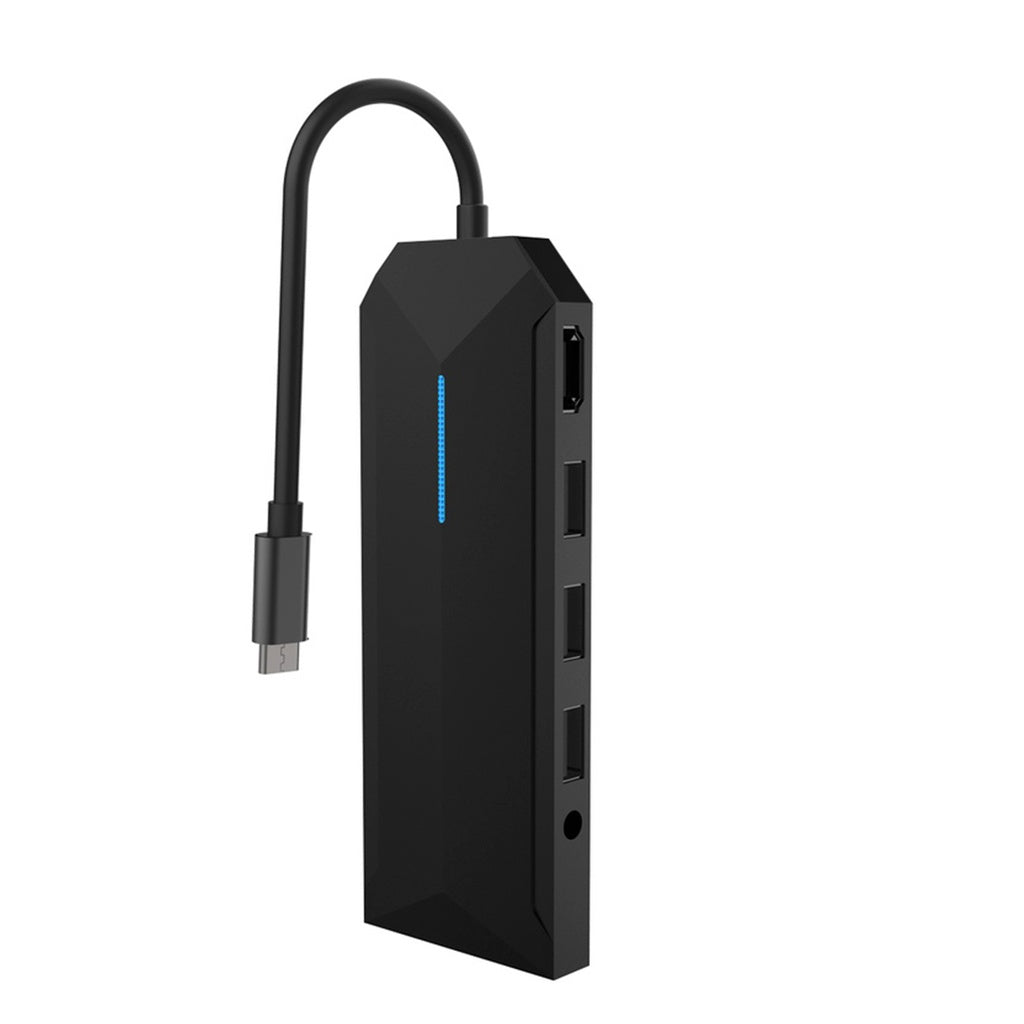 موزع منافذ Porodo Gaming 9 في 1 بمنفذ USB-C بدقة 4K إصدار اللاعبين - أسود