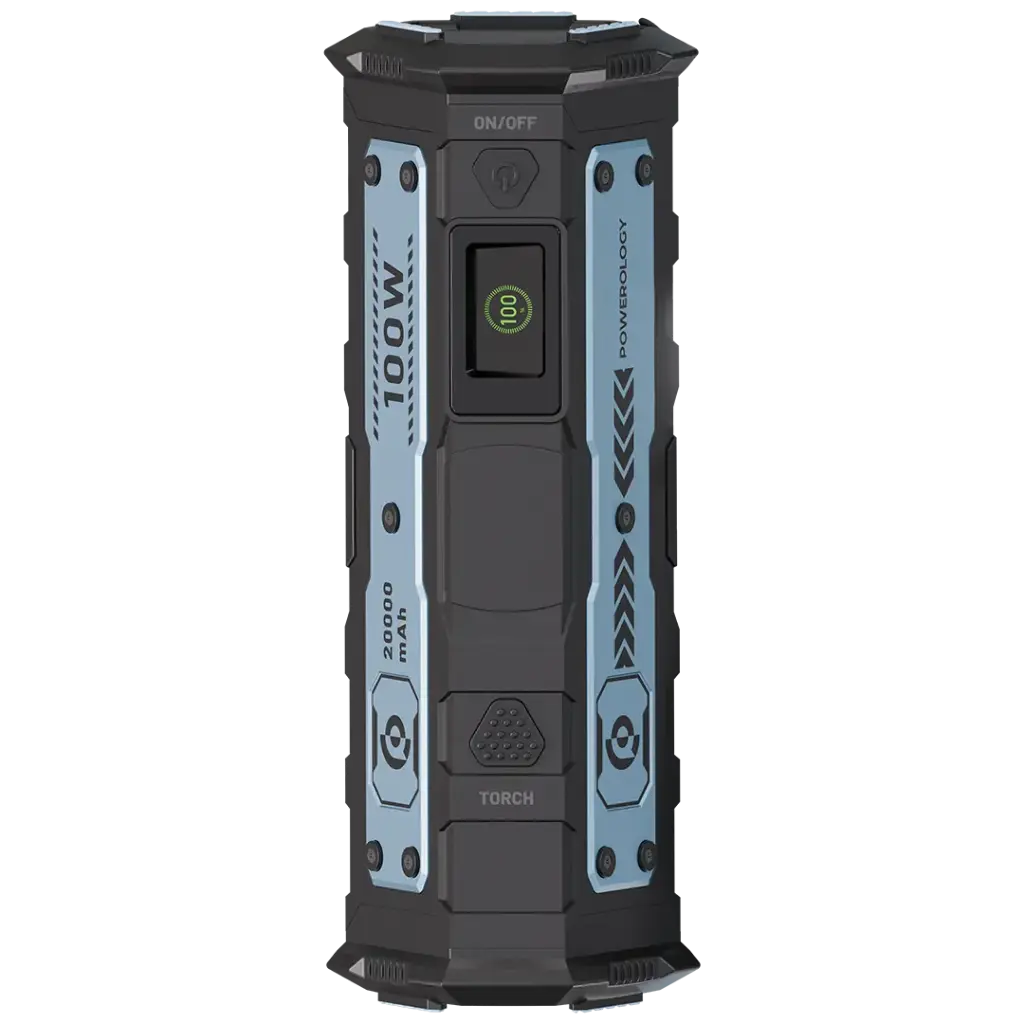 Powerology TorchPower 20000mAh Power Bank  Built-in Flashlight - Black
