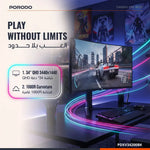 Porodo Gaming 34" Curved Ultra-Wide QHD 200HZ Gaming Monitor with Ergonomic 3-Axis Stand - W Stooore
