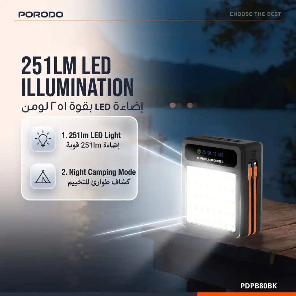 Porodo LAROS 80000mAh Solar Power Bank - W Stooore