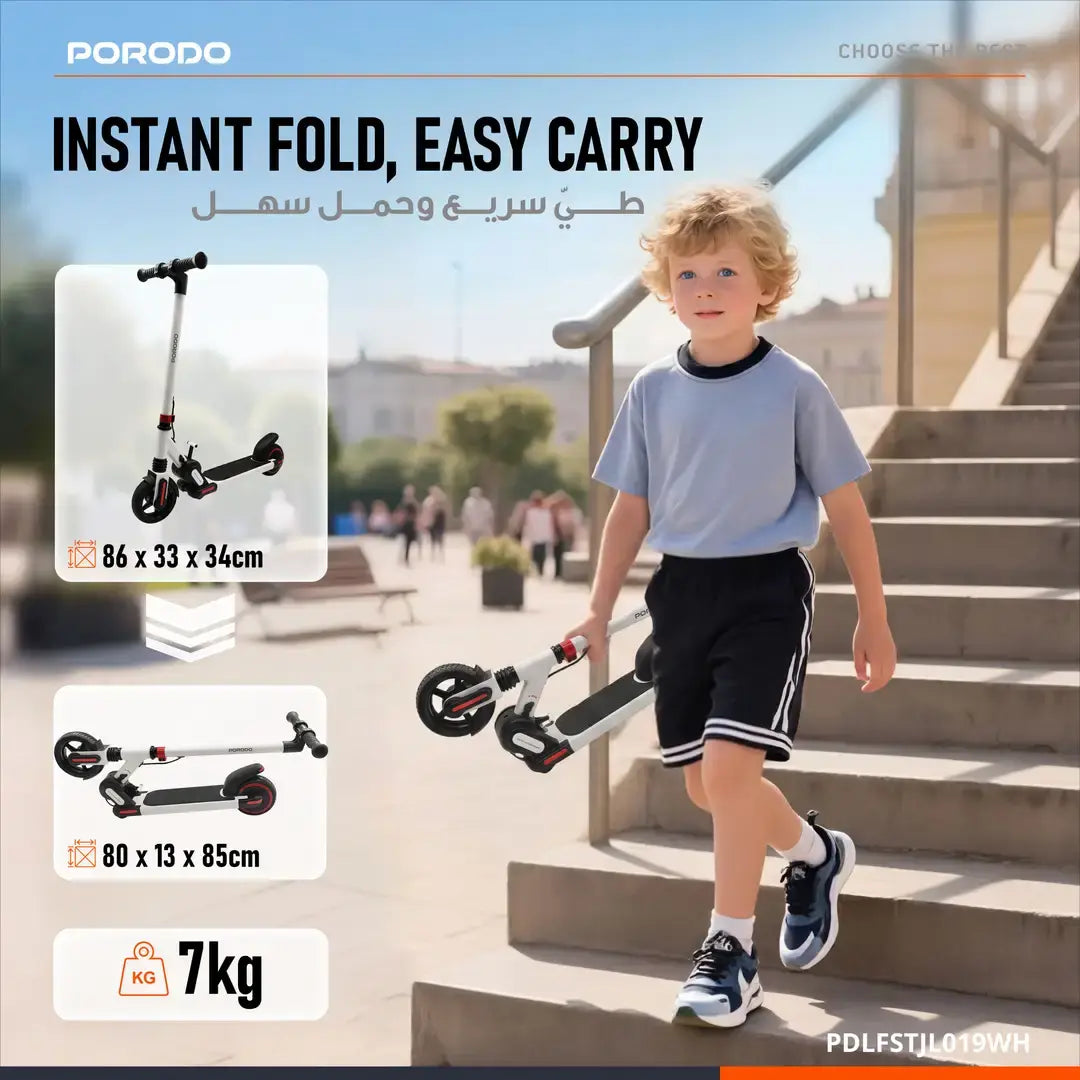 Porodo Vim Kids Electric Scooter 150W | 5-8km - W Stooore