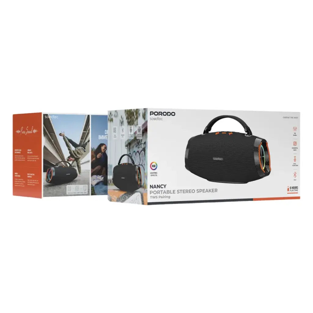 Porodo Soundtec Nancy Portable Stereo Speaker TWS Pairing - W Stooore