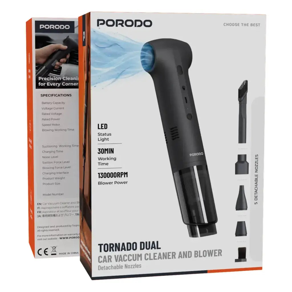 Porodo Tornado Dual Car Vacuum Cleaner & Blower - W Stooore